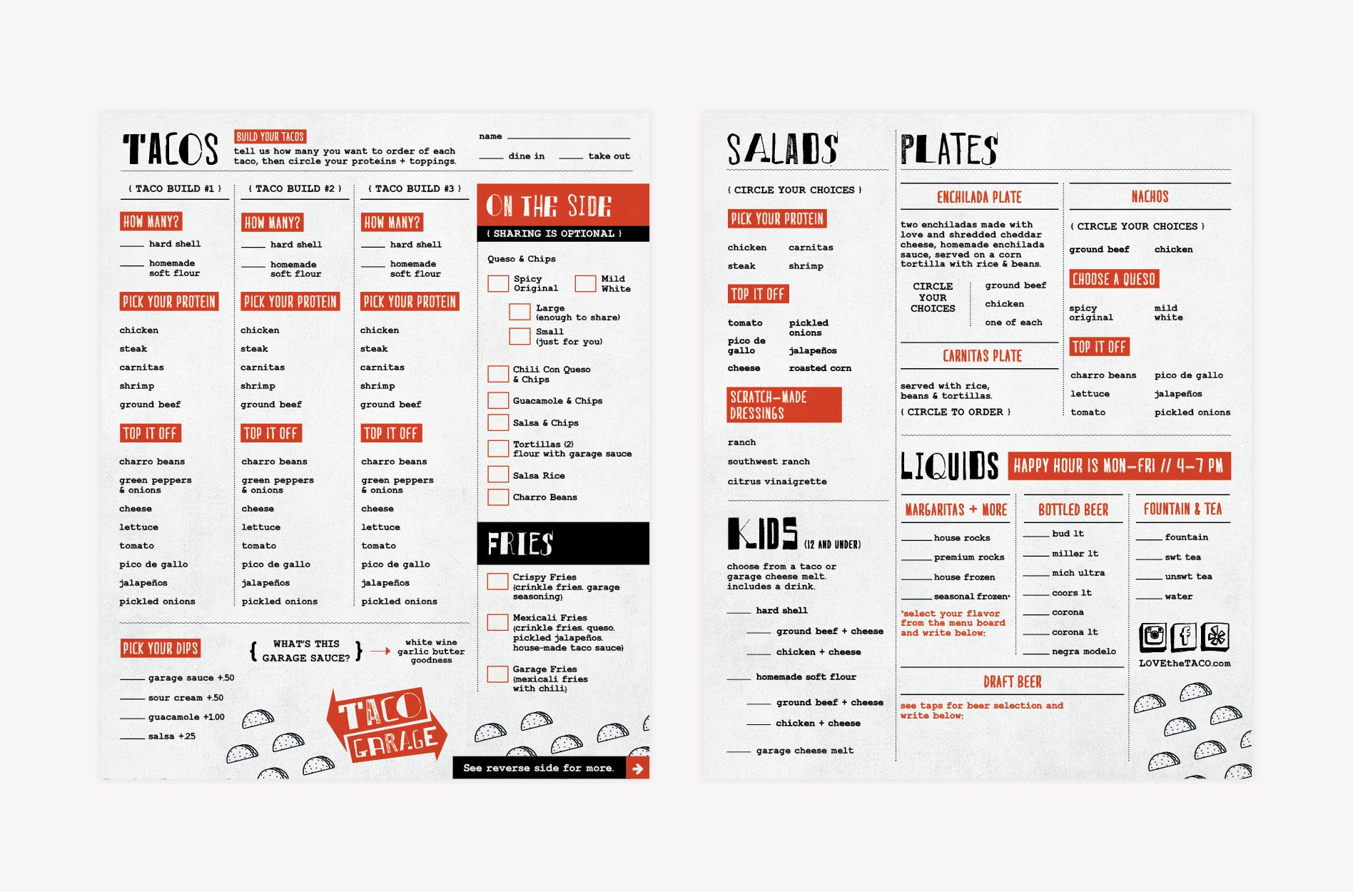 menu design tacos