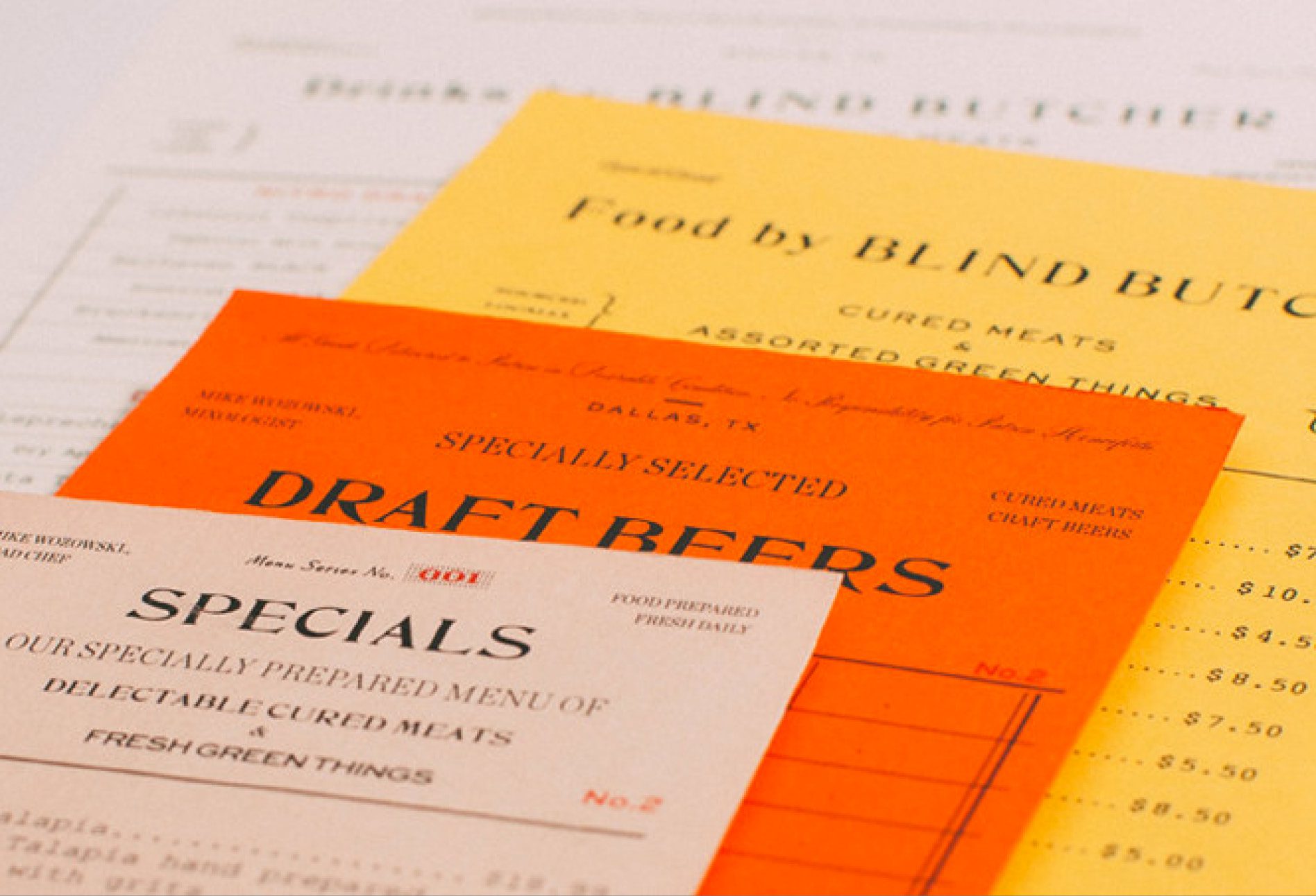 blind butcher restaurant menu branding design
