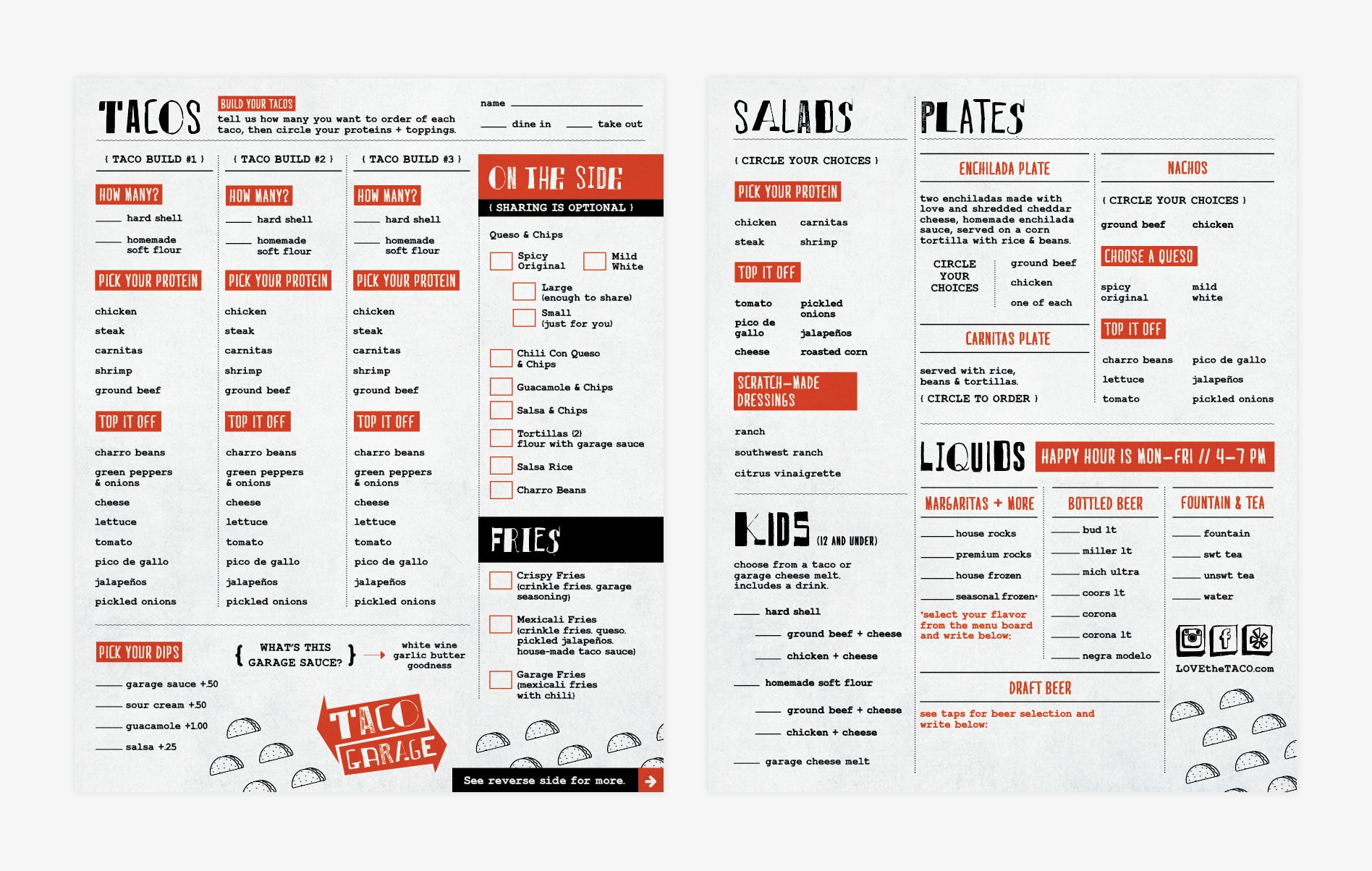 taco restaurant menu design