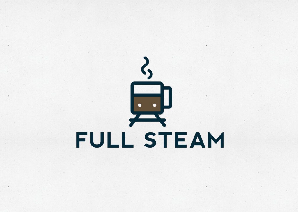full steam coffee logo design