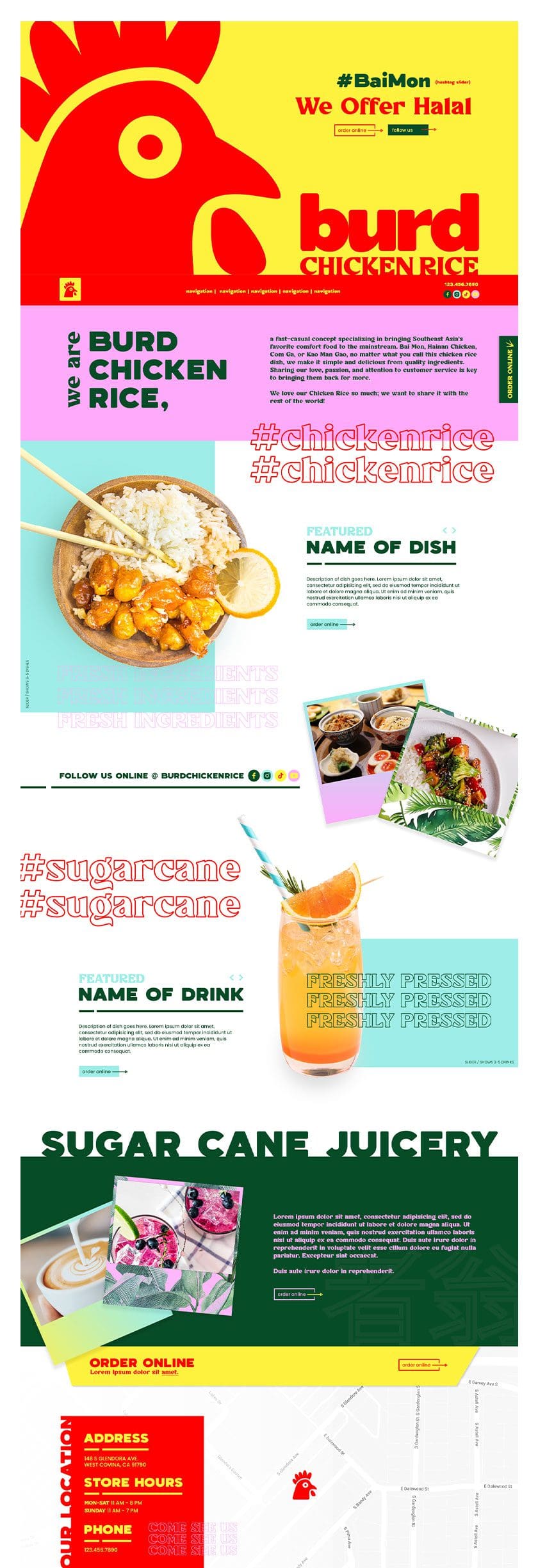 Burd Chicken Rice Restaurant Web Design