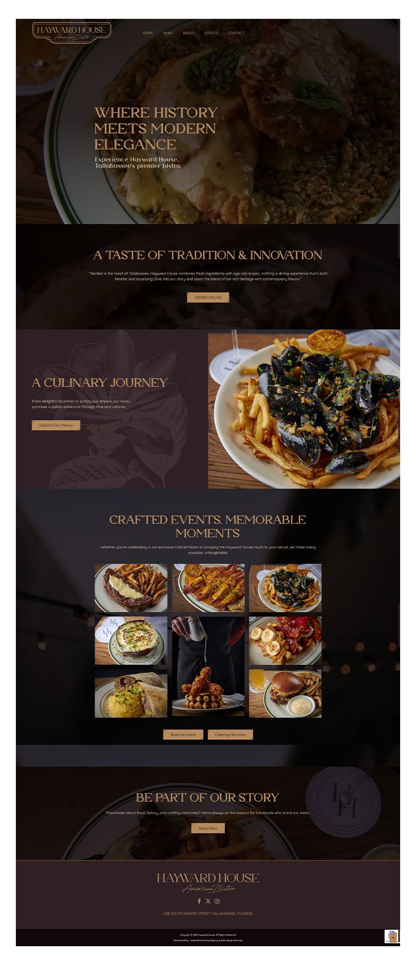 Hayward House Restaurant Web Design
