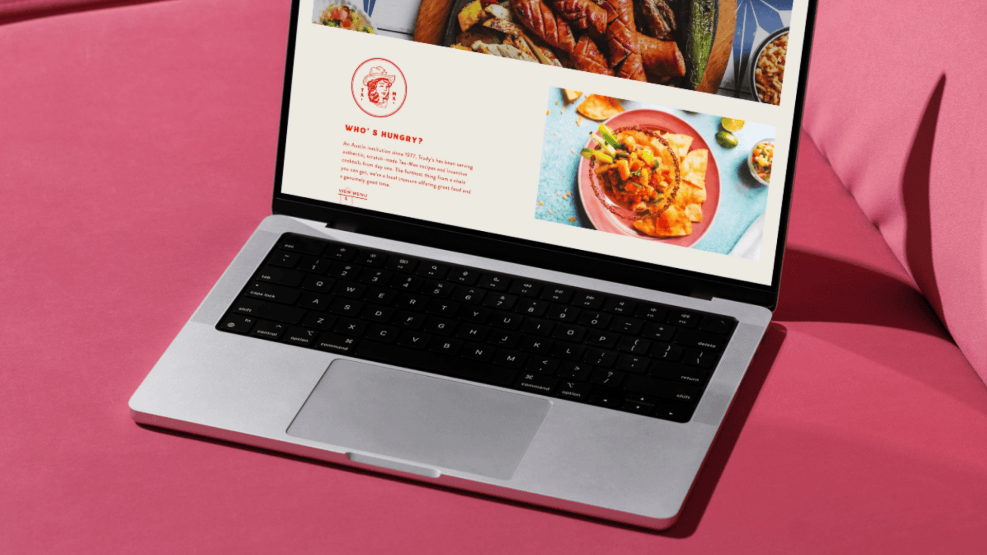 Restaurant website homepage showcasing professional branding, food photography, and online ordering.